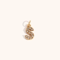 Mini colgante letra S bañado en oro 18K con piedras de circonita cúbica blanca engastadas - Letra S / Dorado