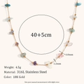 Bohemian 18K gold plated stainless steel necklace with colorful natural gemstones - Colored Stones