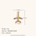 14K gold plated stainless steel airplane pendant with white crystal wings for DIY jewelry - Zircon Wing Airplane Pendant - Gold - White Diamond