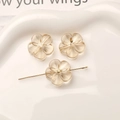 Détails macro des perles fleurs dépolies avec trous percés pour bijoux faits main - Fleur