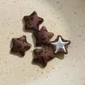 Brown leopard print star buttons and fabric patches on beige ceramic surface - Dark Coffee Star (E01-5-7-10)
