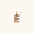 Mini colgante letra E chapado en oro 18K con cristales blancos para accesorios de joyas DIY - Letra E / Dorado