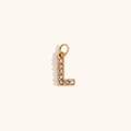 Colgante letra L minimalista chapado en oro de 18K con circonitas cúbicas brillantes - Letra L / Dorado