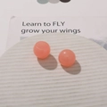Pair of round macaron pink resin beads for DIY hairpins and jewelry accessories - Pink