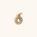 Colgante letra O de acero inoxidable chapado en oro de 18K con brillantes pedrería - Letra O / Dorado