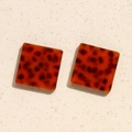 Makroaufnahme von quadratischem Schildpatt-Acetat-Harzmaterial für handgemachten DIY-Schmuck - Leopardenprint