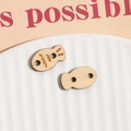 Fish-shaped wooden buttons with natural grain and engraved bone pattern for DIY crafts - White Fish