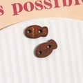 Fish-shaped dark brown wooden buttons with dual holes for DIY craft and sewing - Brown Fish