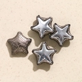 Star-shaped DIY bag accessories featuring silver metal center and snakeskin leather edges - Grey Gold
