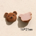 Bruine fluwelen beer bedeltje 16x21mm voor DIY sieraden en creatieve accessoires - Licht Khaki Beerkop / 16mmx21mm
