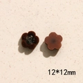 Detail van 12x12mm bruine fluwelen bloembedel met strassteen voor DIY-sieraden - Donkere Koffie Bloem / 12mmx12mm