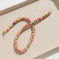 Macro detail of 8mm round beads with colorful marble ink texture for DIY jewelry crafts - 8mm (Approx. 50 Pieces/Strand) / Colorful
