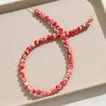 Macro shot of 8mm red marble texture beads with ink splash pattern for DIY jewelry - 8mm (Approx. 50 Pieces/Strand) / Red