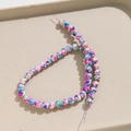 Detailed view of 8mm crackle ink effect round beads for DIY jewelry making - 8mm (Approx. 50 Pieces/Strand) / Blue and Purple
