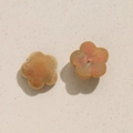 Close-up of peach flocking flower charms for DIY jewelry making and earring design - Light Coffee Flower