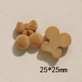25mm light brown flocked cherry and bow DIY accessory for hair clips and headwear - Light Khaki Cherry