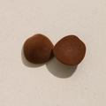 Macro detail of dark brown flocked semi-sphere earring components for DIY jewelry - Deep Coffee Irregular Shape