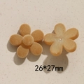Plush flocking flower DIY accessories in light brown for hair clips, size 26x27mm - Light Khaki Large Flower
