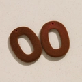 Pendentifs ovales floqués marron pour bijoux DIY avec une finition texture velours - Ovale Rectangulaire Café Foncé