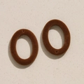 Breloques ovales en velours marron pour bijoux DIY avec détail de trou supérieur - Petit Ovale Café Foncé