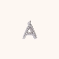 Silver-toned letter A pendant with twisted rope texture on minimalist necklace - Steel-A