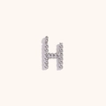 Silver twist rope texture letter H pendant made of polished stainless steel - Steel-H