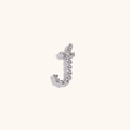 Silver twisted letter J pendant with organic rope texture in minimalist stainless steel - Steel-J