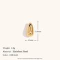 Pendentif goutte en acier inoxydable doré 14K mesurant 11,8 mm sur 6,6 mm - Goutte d'Eau 3D Perforée