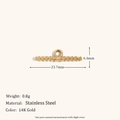 Fermoir en T en acier inoxydable plaqué or 14K, accessoire bijoux, 23,7 mm x 6,4 mm - Boucle OT Torsadée à Pois