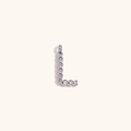 Minimalist twisted rope texture silver letter L pendant made of stainless steel - Steel-L