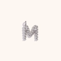 Minimalist silver-toned stainless steel twisted rope texture letter M pendant - Steel-M