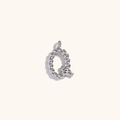 Minimalist silver twisted rope texture letter Q pendant made of stainless steel - Steel-Q