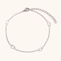 Tobillera minimalista de corazones en acero inoxidable con baño de oro de 14K y cadena - Tobillera Minimalista con Corazón