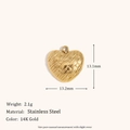 Pendentif cœur en acier inoxydable doré 14K avec texture tressée élégante - Pendentif Cœur Tressé