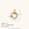 Fermoir marin en acier inoxydable plaqué or 14K accessoire de bijoux 14,9mm - Accessoire de Boucle de Fronde à Plusieurs Anneaux