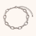 Pulsera minimalista de eslabones ovalados de plata con cierre de langosta y extensión - Tobillera Vintage De Cadena Aro O Grande