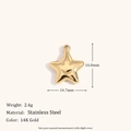 Pendentif étoile en acier inoxydable plaqué or 14K avec un design de visage souriant - Pendentif Étoile à Cinq Branches Souriante
