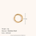 Bague texture lave en acier inoxydable plaqué or 14K au design organique et minimaliste - Anneau Évidé Organique 13,5mm