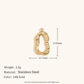 Pendentif vague en acier inoxydable plaqué or 14K style lave irrégulière pour femme - Pendentif Météorite Ajouré Irrégulier