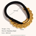 Coletero minimalista de acero inoxidable chapado en oro de 18K con cuentas finas - Estilo de Cuentas Redondas / Dorado