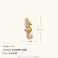 Polished 14K gold plated stainless steel seahorse pendant, 20.5mm marine jewelry - Seahorse (C9146) / Gold