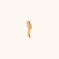 Minimalist 14K gold plated stainless steel chili pepper charm with polished finish - Chili Pendant - Gold