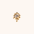 Pendentif palmier plaqué or avec zircons étincelants pour colliers ou bracelets - Pendentif Cocotier avec Strass - Or