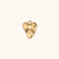 Pendentif cœur élégant en acier inoxydable plaqué or 14K au design fluide - Pendentif Cœur 3D - Or