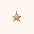 Pendentif étoile en acier inoxydable plaqué or 14K avec incrustation de zircone - Pendentif Étoile avec Strass - Or