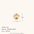 Pendentif cœur évidé en acier inoxydable plaqué or 14K avec détails diamantés - Mini Pendentif Cœur Monoboucle