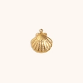 Pendentif coquillage en acier inoxydable plaqué or 14K avec texture radiale - Pendentif Grande Coquille - Or