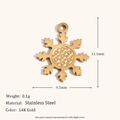 14K vergoldeter Edelstahl-Schneeflockenanhänger, 11,1mm x 9,5mm, für Schmuckzubehör - Weihnachten Gold Schneeflocke-1