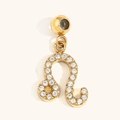 Gold plated 18K Leo zodiac sign pendant featuring shimmering cubic zirconia stones - Leo