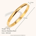 Detailed view of 18K gold-plated stainless steel bangle with 5.7mm width and size dimensions - 6mm Width / Gold